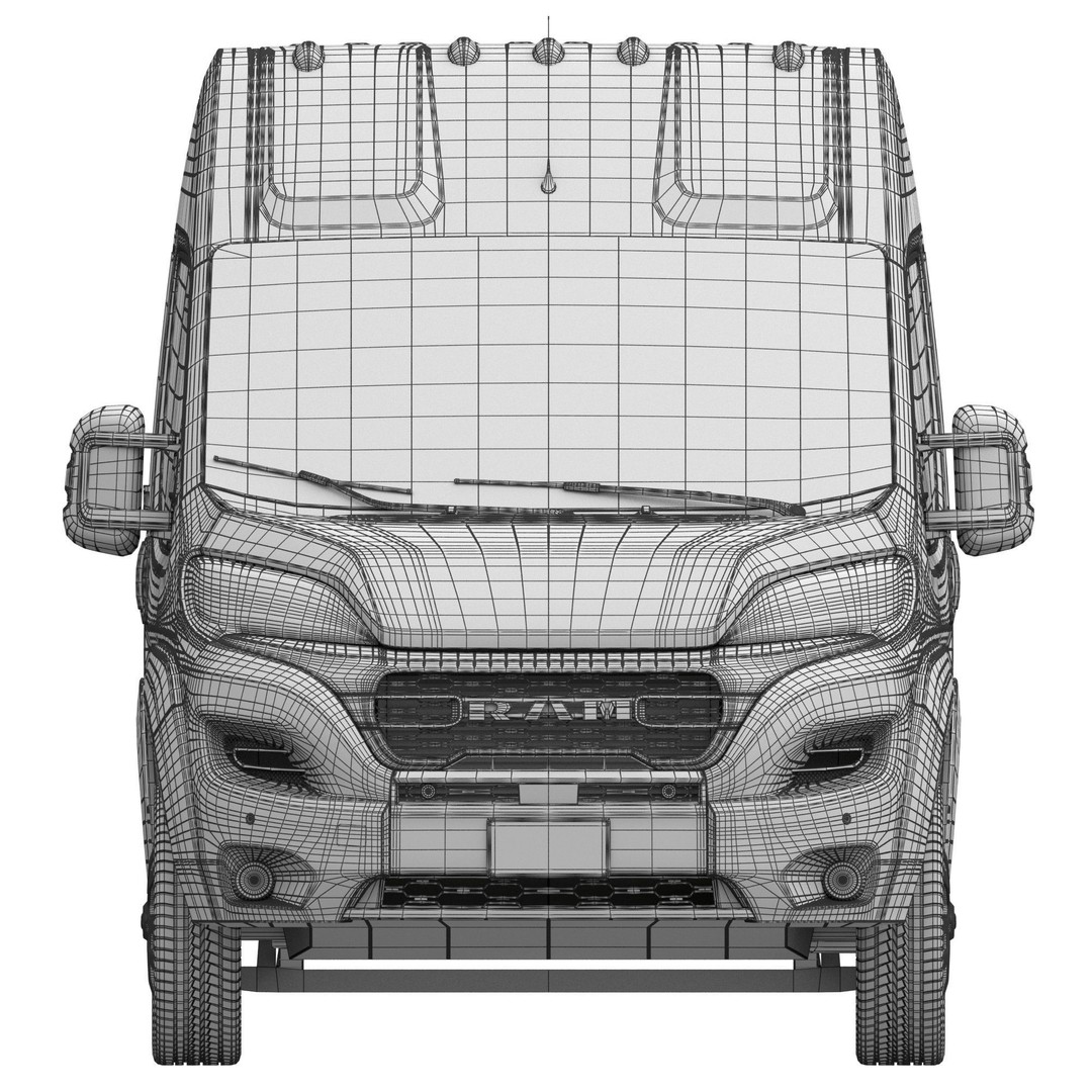 2024 Ram ProMaster 3500 SLT 3D Model – High Roof Minibus, FBX, OBJ - View 18