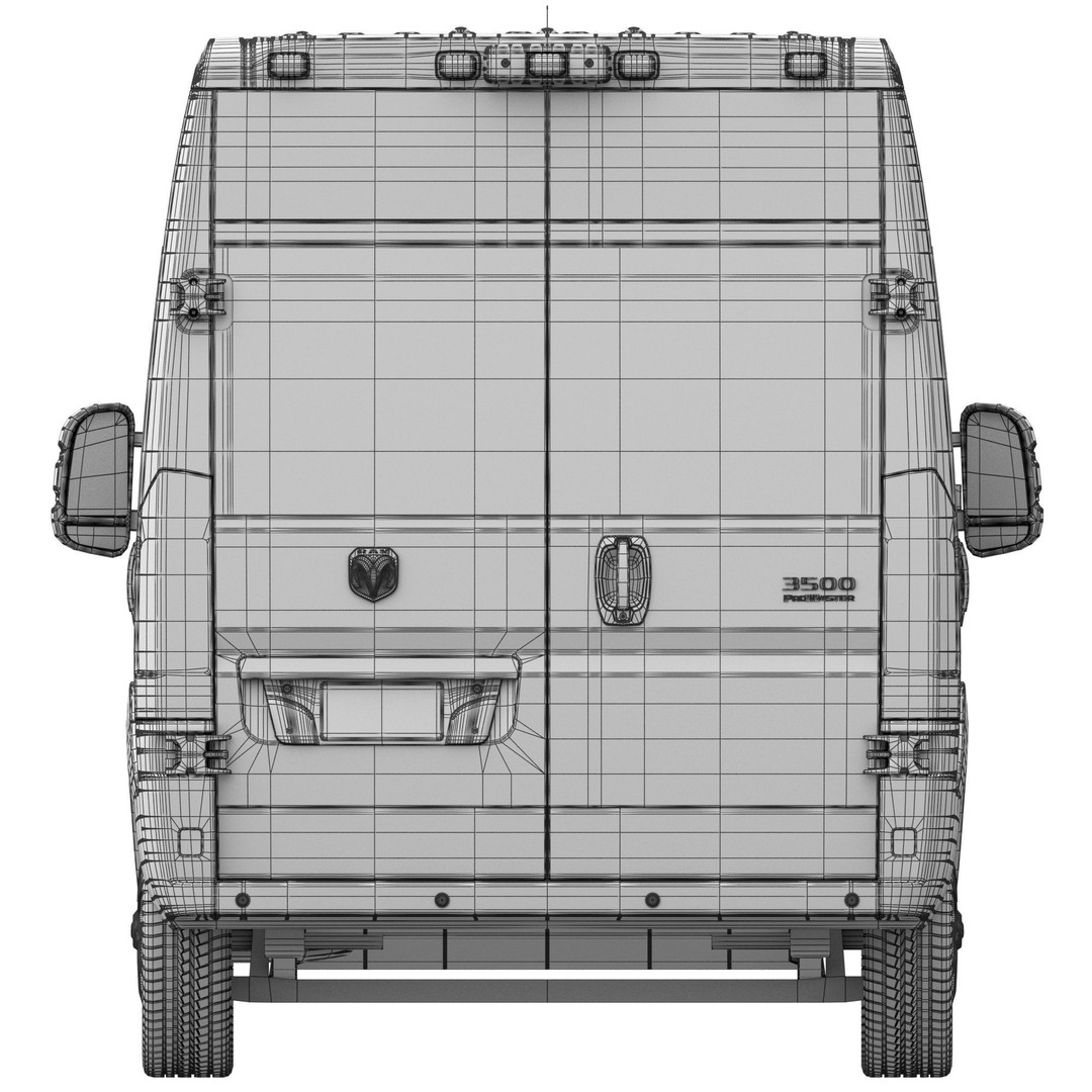 2024 Ram ProMaster 3500 SLT 3D Model – High Roof Minibus, FBX, OBJ - View 19