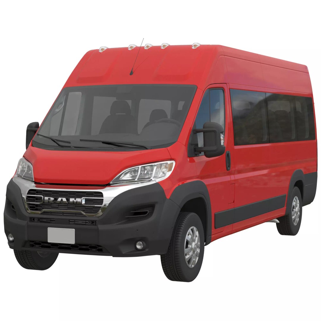 2024 Ram ProMaster 3500 SLT 3D Model – High Roof Minibus, FBX, OBJ - View 2