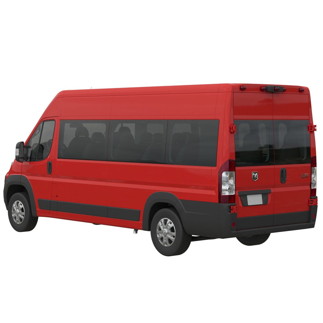 2024 Ram ProMaster 3500 SLT 3D Model – High Roof Minibus, FBX, OBJ - View 4