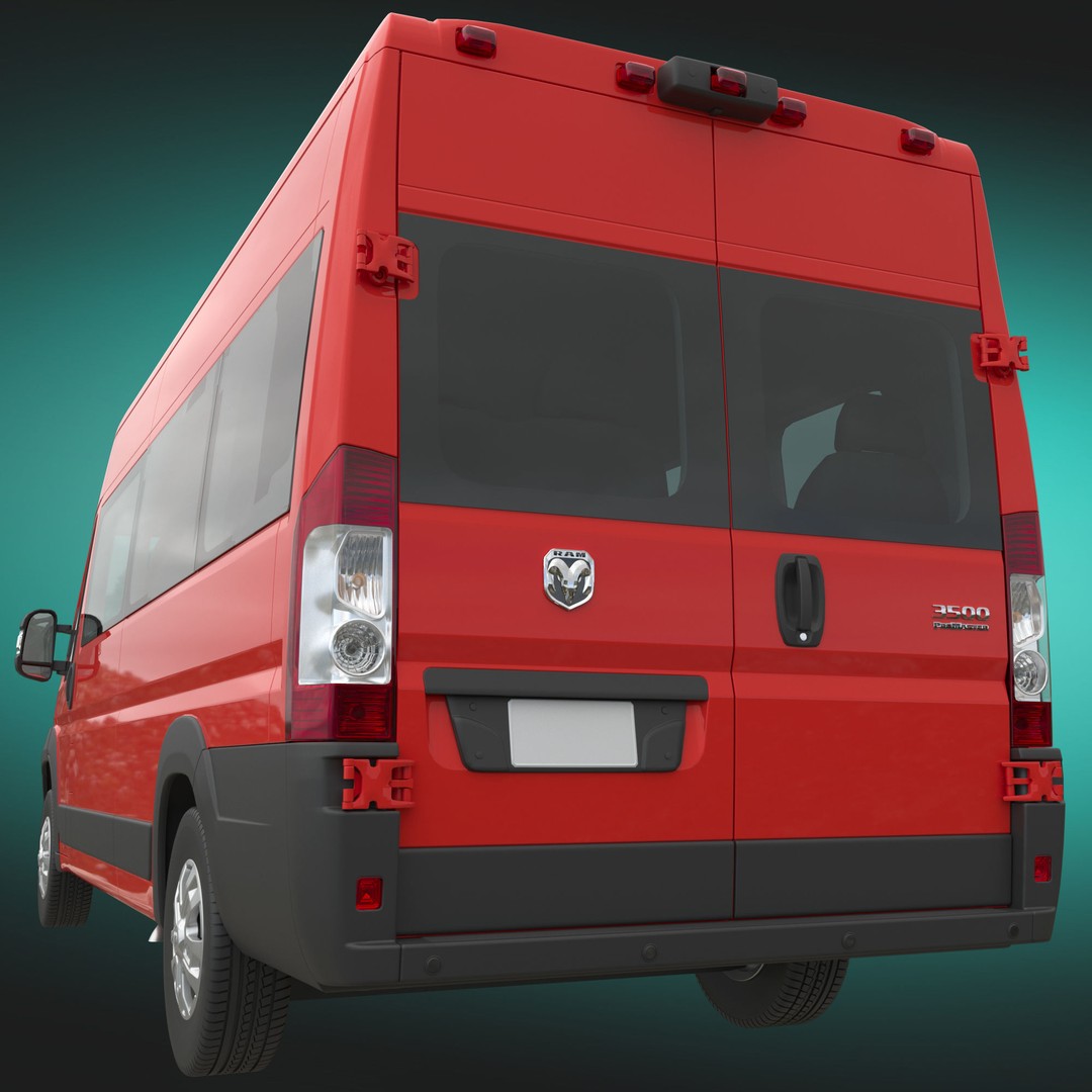 2024 Ram ProMaster 3500 SLT 3D Model – High Roof Minibus, FBX, OBJ - View 5