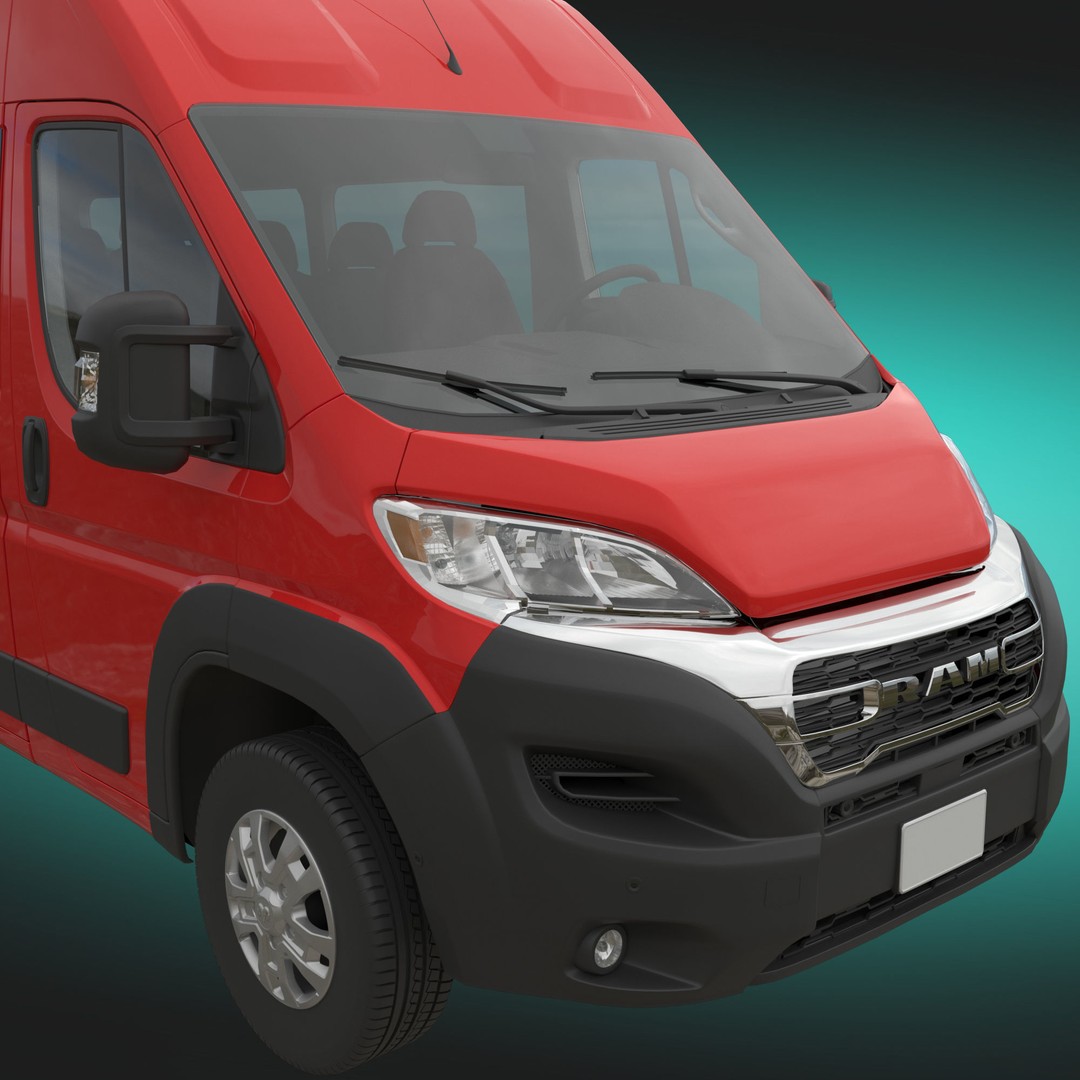 2024 Ram ProMaster 3500 SLT 3D Model – High Roof Minibus, FBX, OBJ - View 7