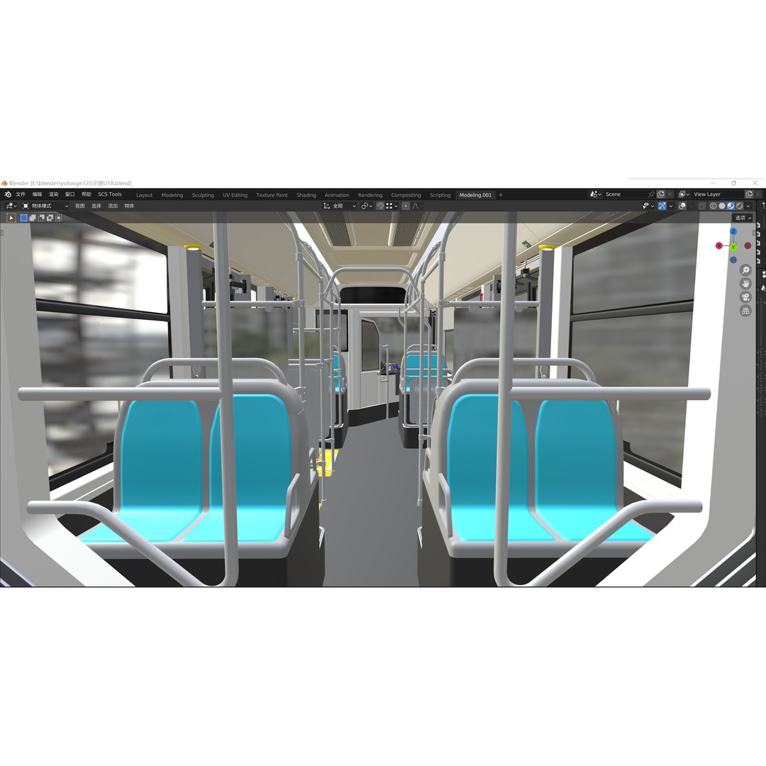 YUTONG U18 Bus 3D Model – City Bus, Blender & FBX Formats - View 19