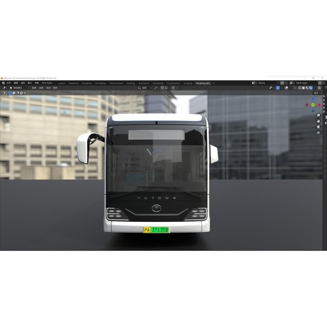 YUTONG U18 Bus 3D Model – City Bus, Blender & FBX Formats - View 4