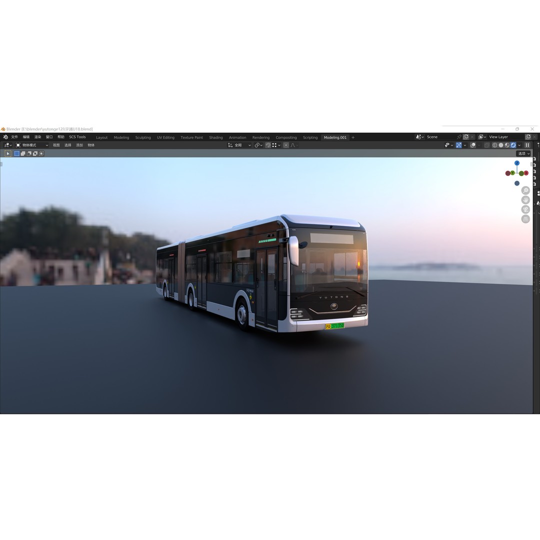 YUTONG U18 Bus 3D Model – City Bus, Blender & FBX Formats - View 5