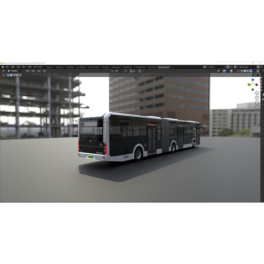 YUTONG U18 Bus 3D Model – City Bus, Blender & FBX Formats - View 8