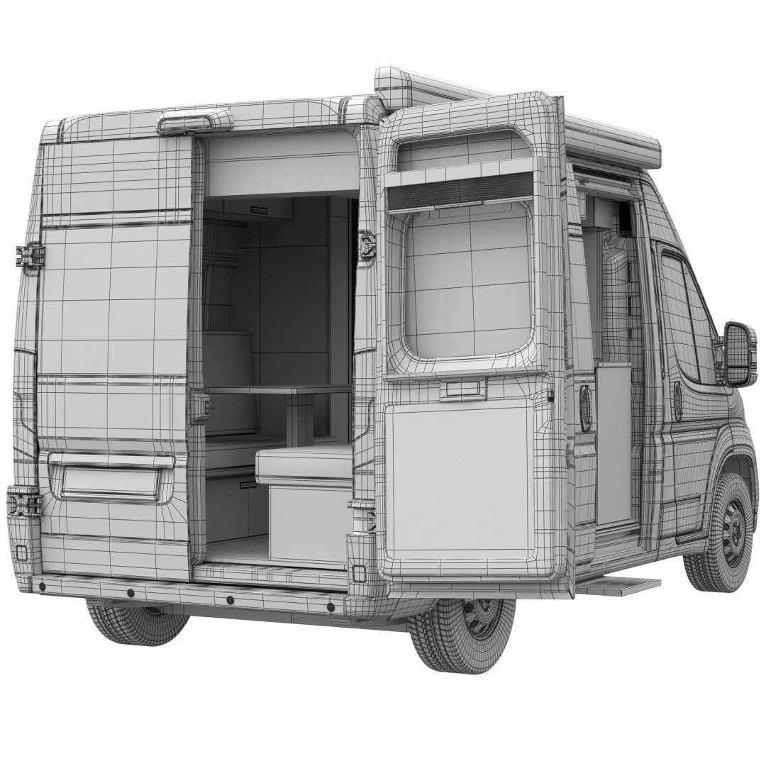 CamperVan L2H2 3D Model – Detailed Van Conversion Asset, FBX & OBJ - View 16
