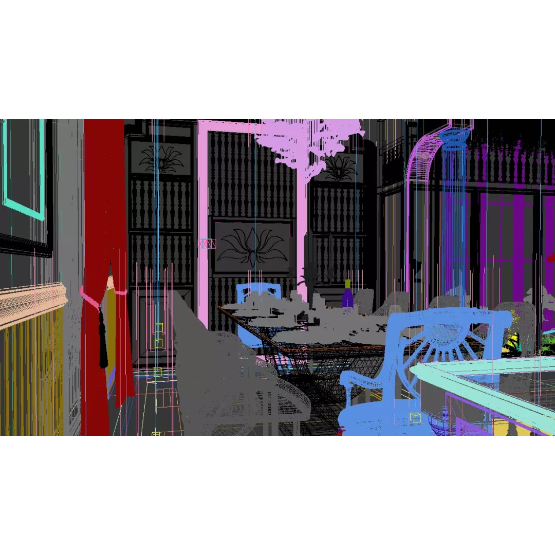 Southeast Asian Interior Space 3D Model – Textured Scene for Archviz - View 10