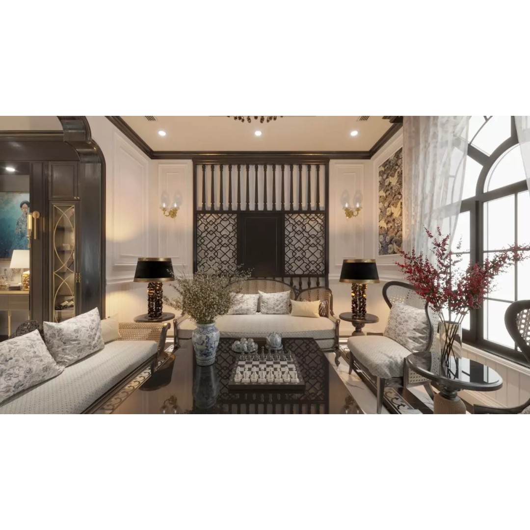 Southeast Asian Interior Space 3D Model – Textured Scene for Archviz - View 3