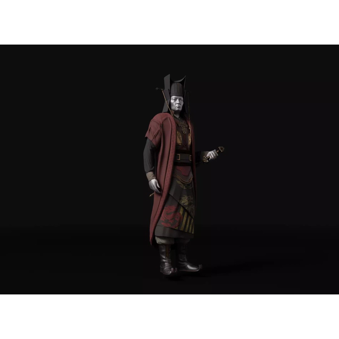 Tsao Tsao 3D Model – High Poly Character for Animation, FBX, OBJ - View 3