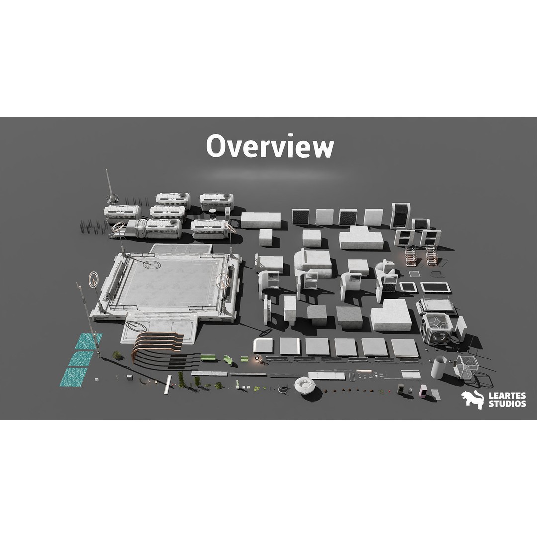 Red Planet Space Base 3D Model – Low Poly Game Asset, FBX, PBR