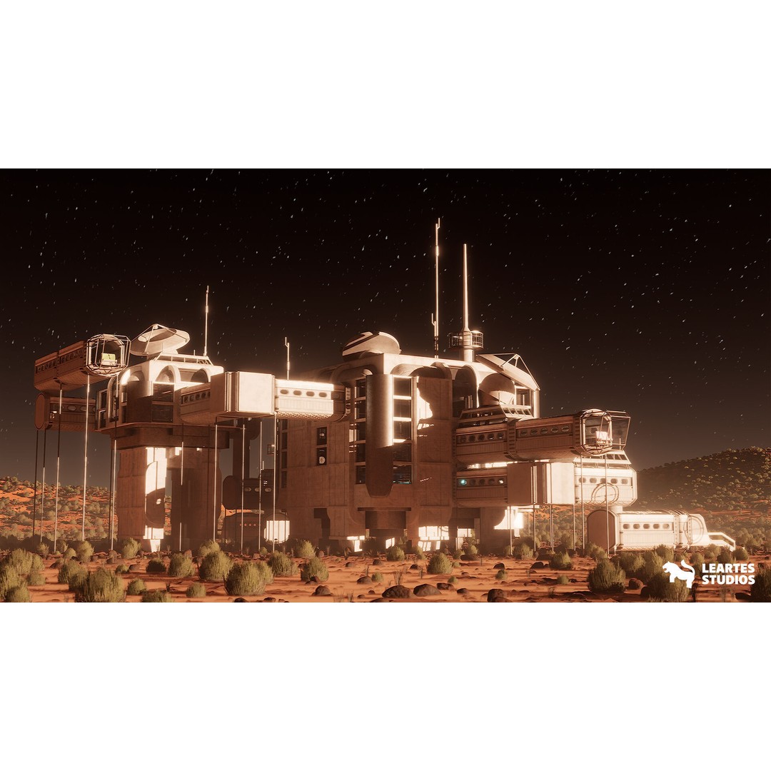 Red Planet Space Base 3D Model – Low Poly Game Asset, FBX, PBR - View 18