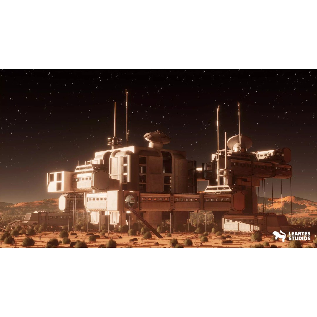 Red Planet Space Base 3D Model – Low Poly Game Asset, FBX, PBR - View 2