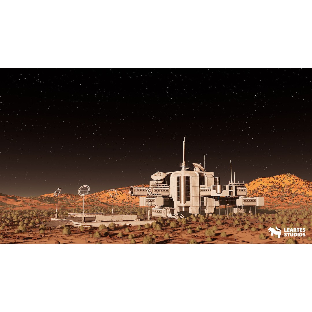 Red Planet Space Base 3D Model – Low Poly Game Asset, FBX, PBR - View 20