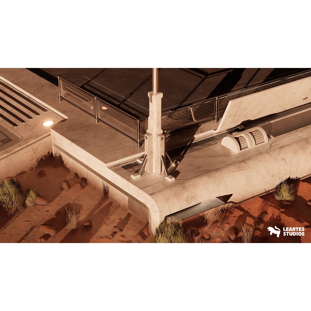 Red Planet Space Base 3D Model – Low Poly Game Asset, FBX, PBR - View 22