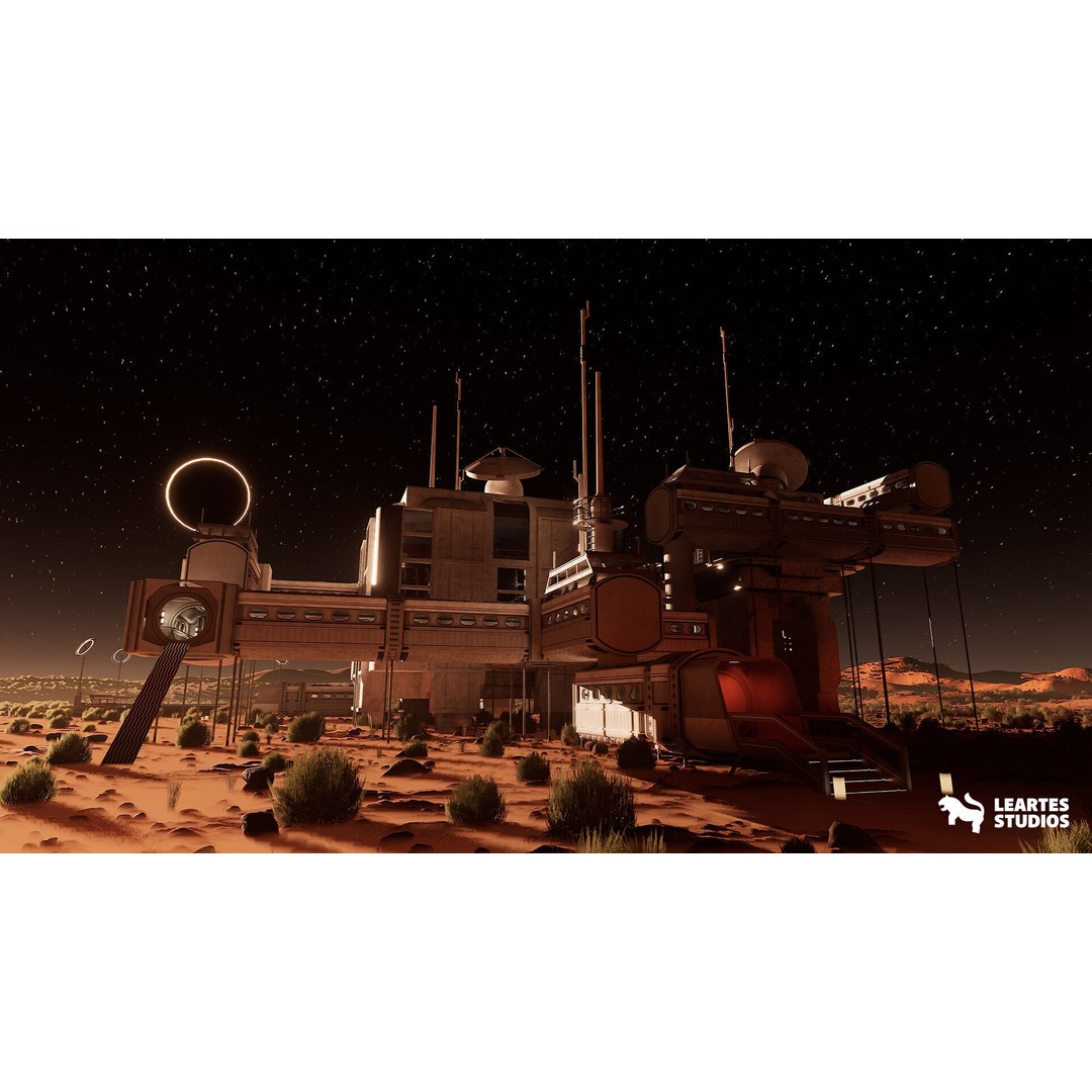 Red Planet Space Base 3D Model – Low Poly Game Asset, FBX, PBR - View 7