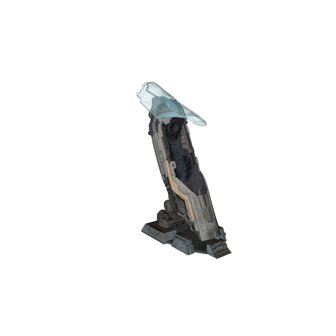 Futuristic Sleep Pod 3D Model – Low Poly Game Ready PBR Asset, FBX - View 19