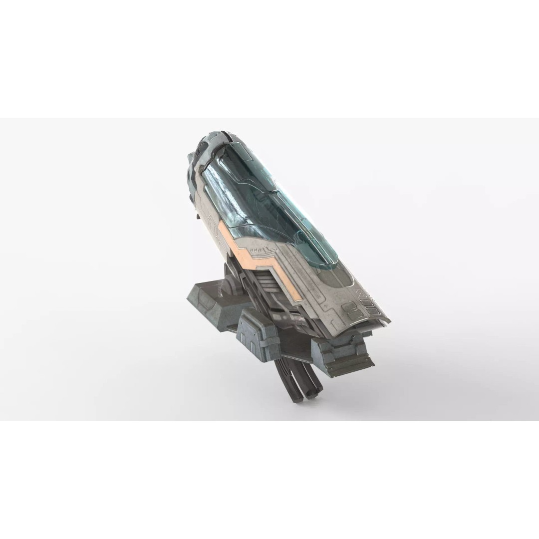 Futuristic Sleep Pod 3D Model – Low Poly Game Ready PBR Asset, FBX - View 2
