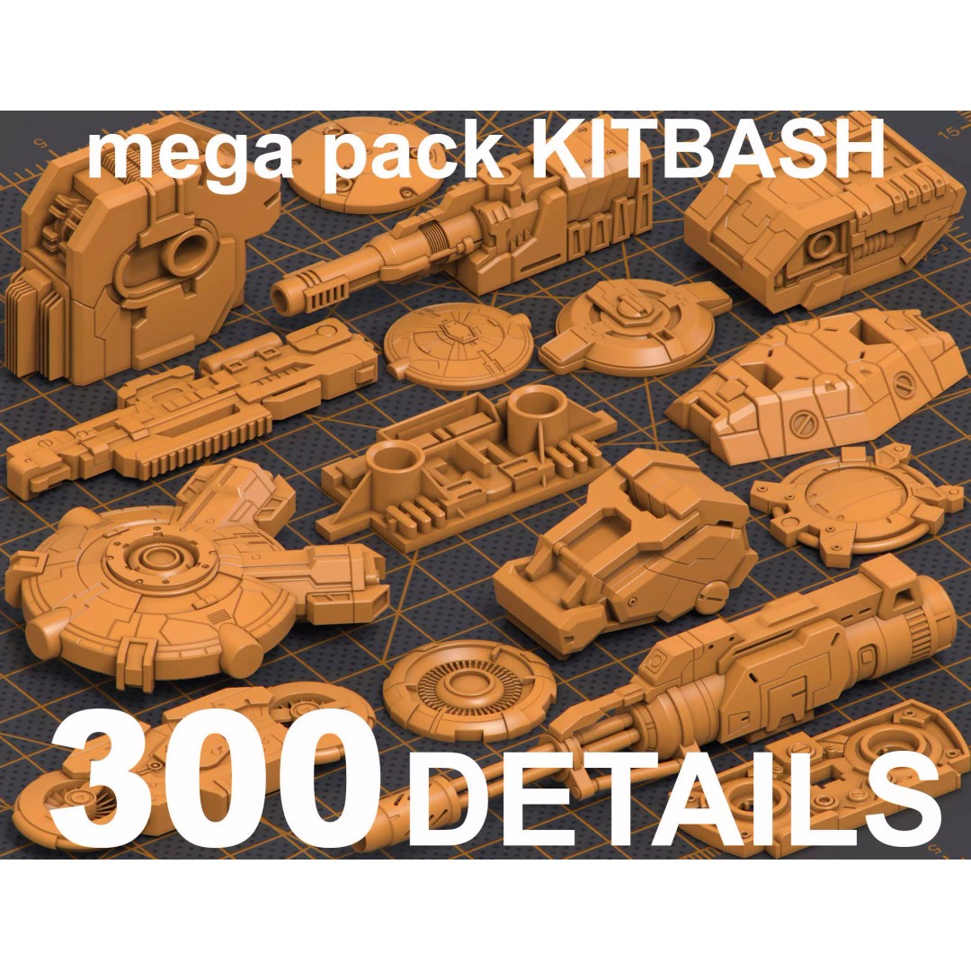 Hard Surface Kitbash 3D Model – 300 Unique Objects for Sci-Fi Creations - View 2