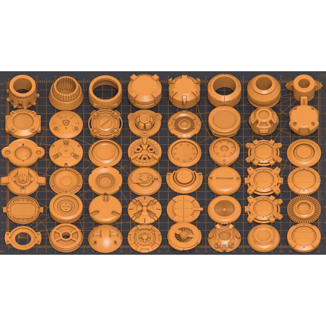 Hard Surface Kitbash 3D Model – 300 Unique Objects for Sci-Fi Creations - View 7