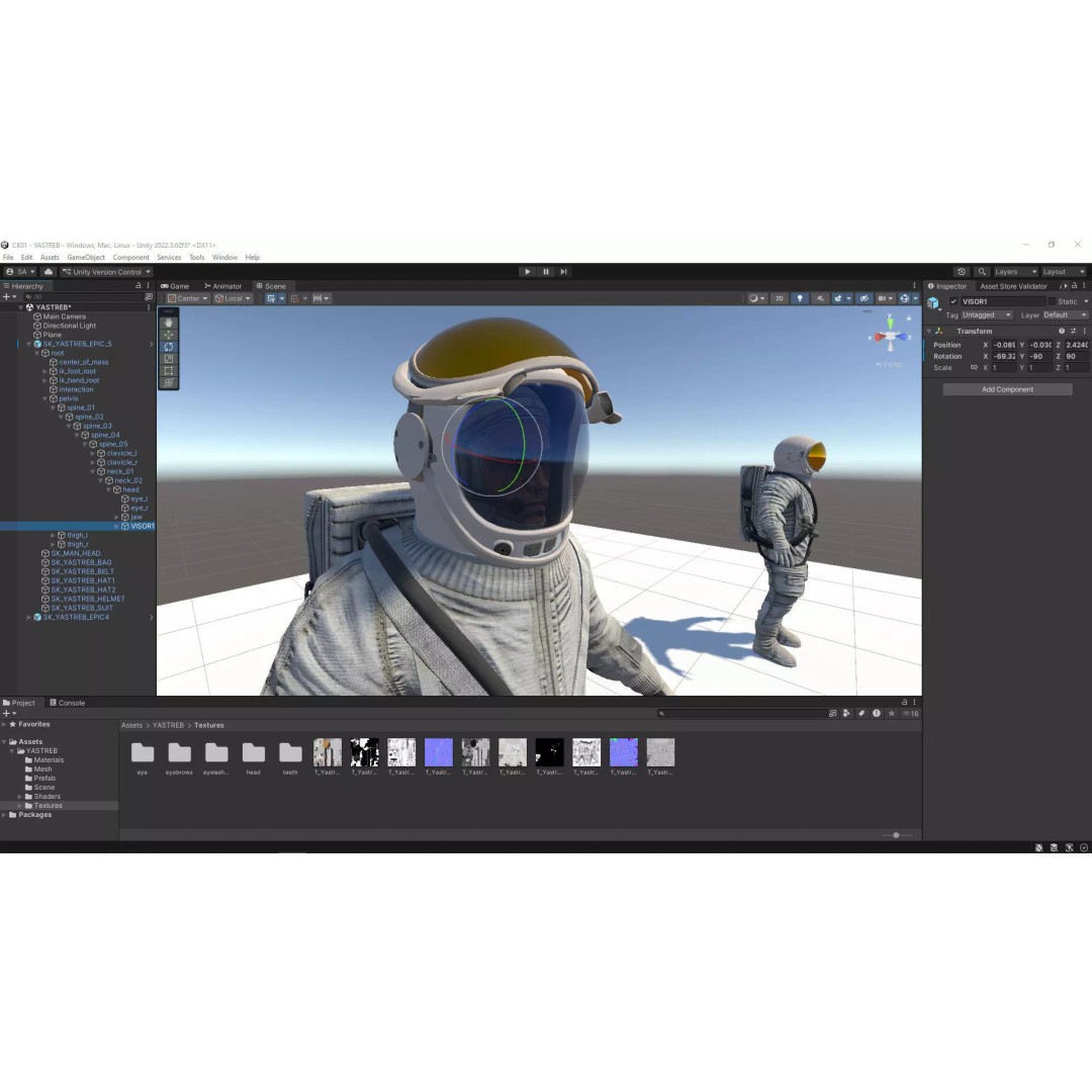 YASTREB Astronaut 3D Model – Low Poly Game-Ready Character, FBX