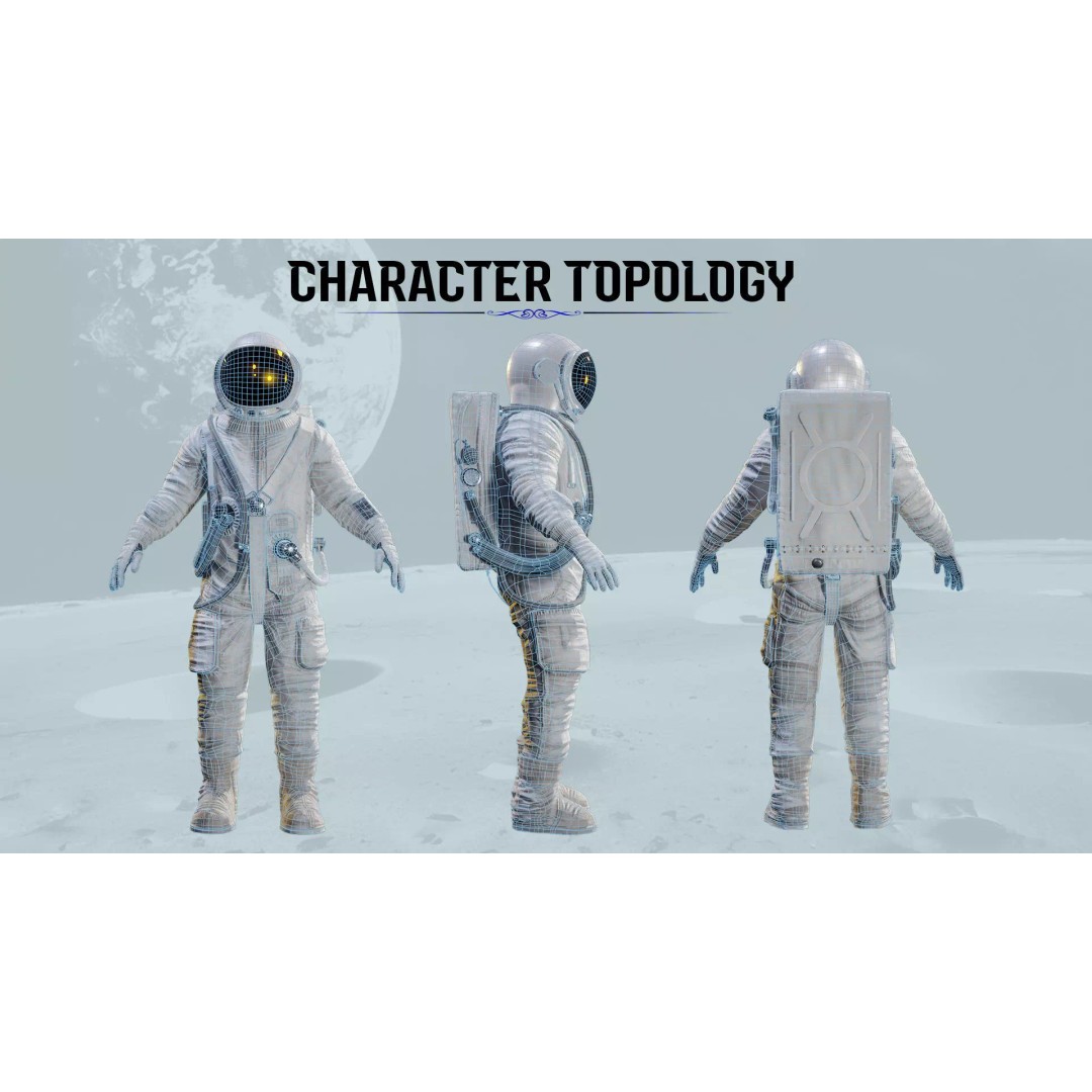YASTREB Astronaut 3D Model – Low Poly Game-Ready Character, FBX - View 5