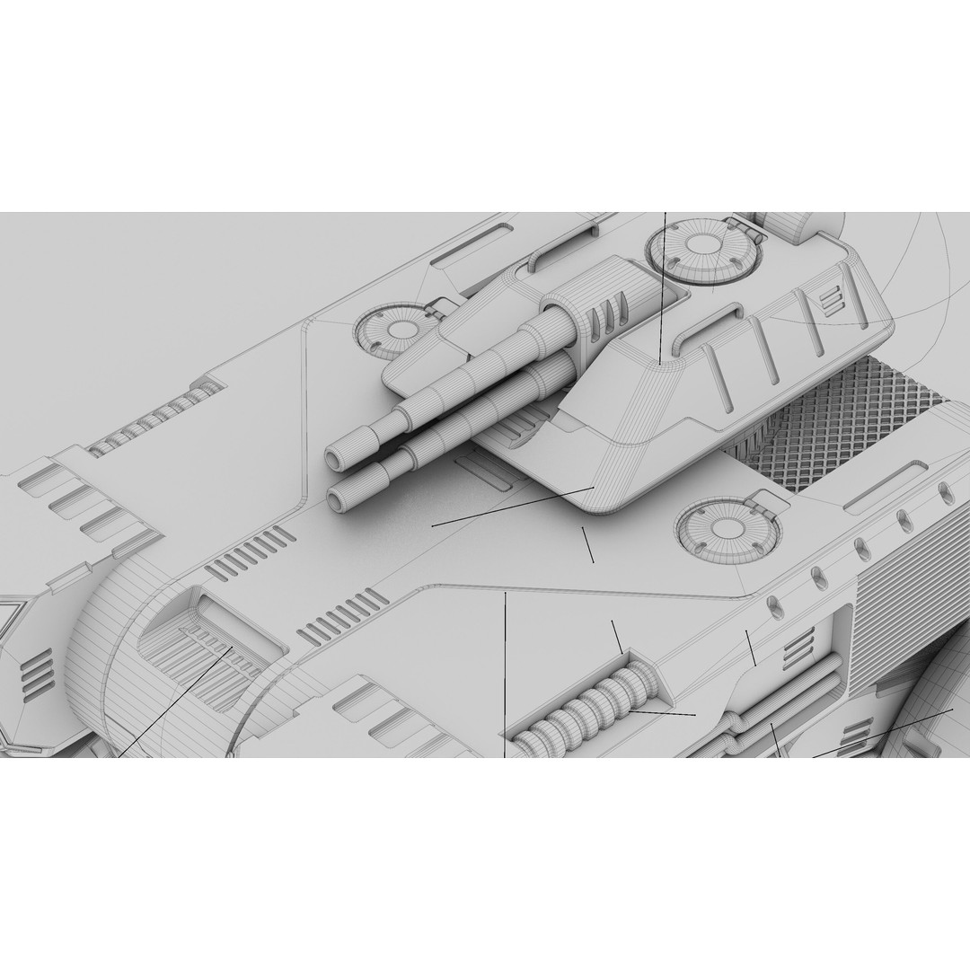 Military Truck B-1 3D Model – Rigged Sci-Fi Vehicle, FBX, OBJ