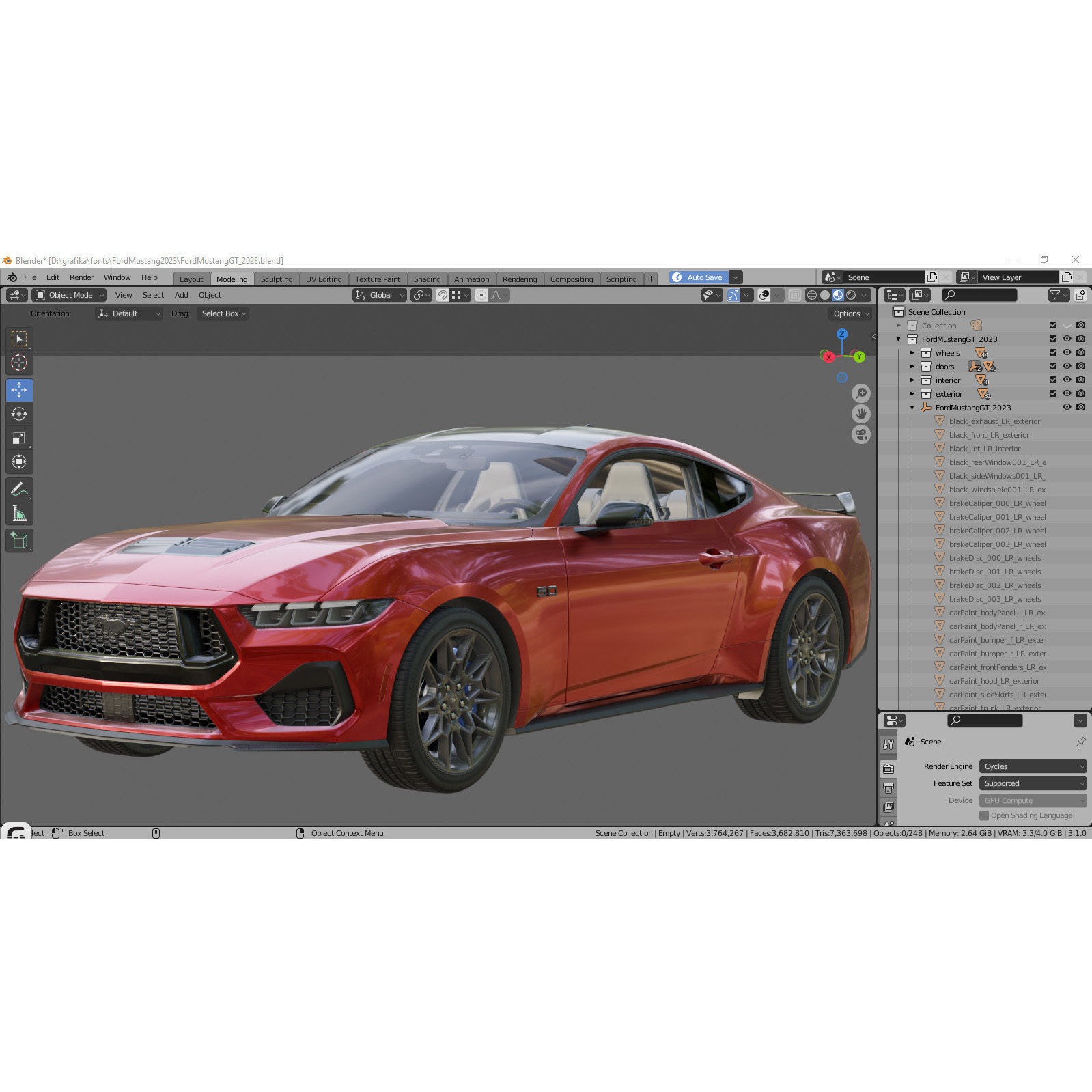 Mustang GT 2024 - Game-Ready 3D Model - View 40