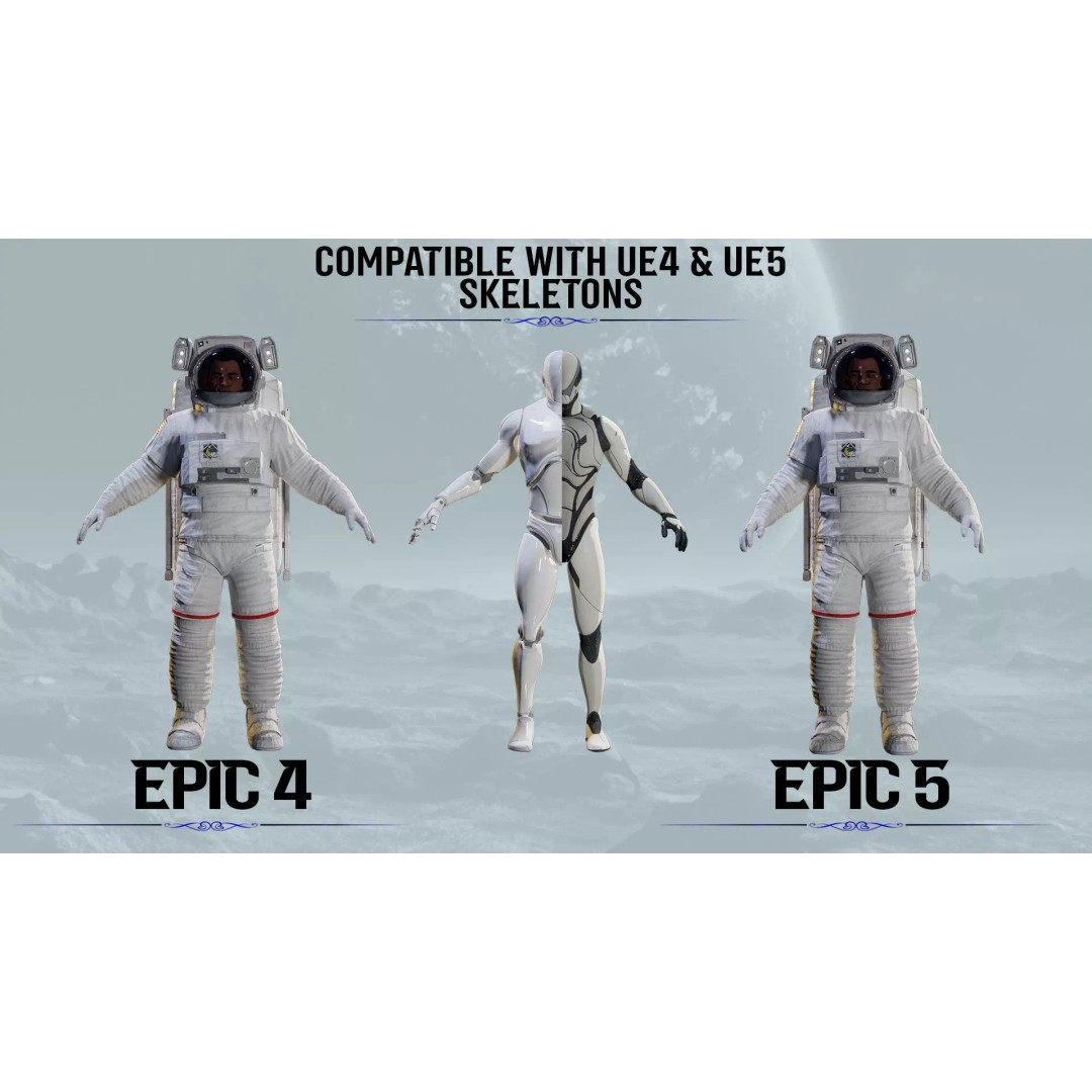 Astronaut 3D Model – Low Poly Game Ready Character for Unity & Unreal - View 3