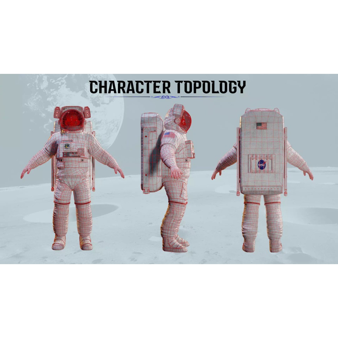Astronaut 3D Model – Low Poly Game Ready Character for Unity & Unreal - View 5