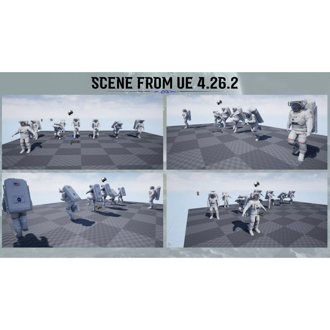 Astronaut 3D Model – Low Poly Game Ready Character for Unity & Unreal - View 6