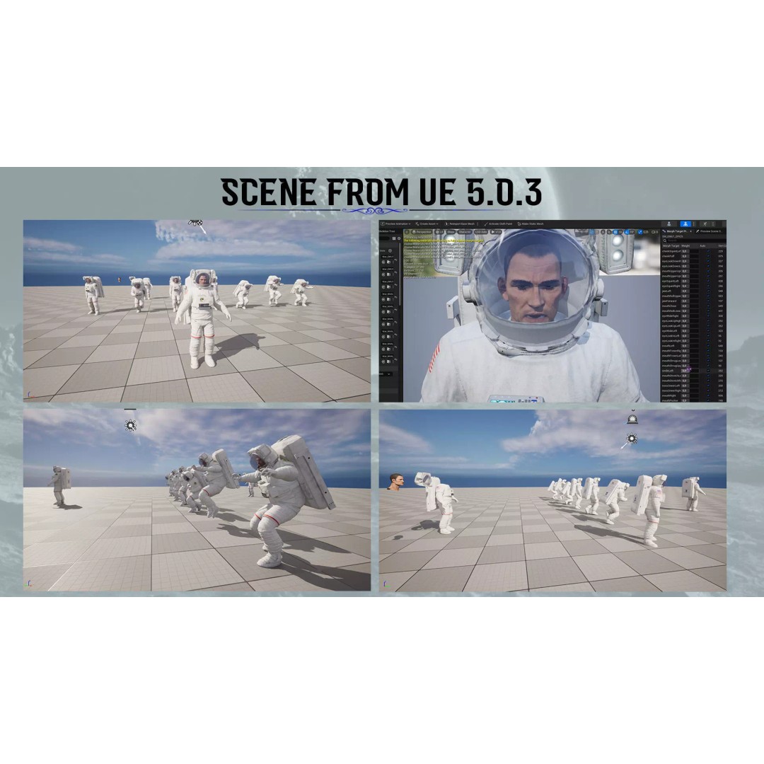 Astronaut 3D Model – Low Poly Game Ready Character for Unity & Unreal - View 7