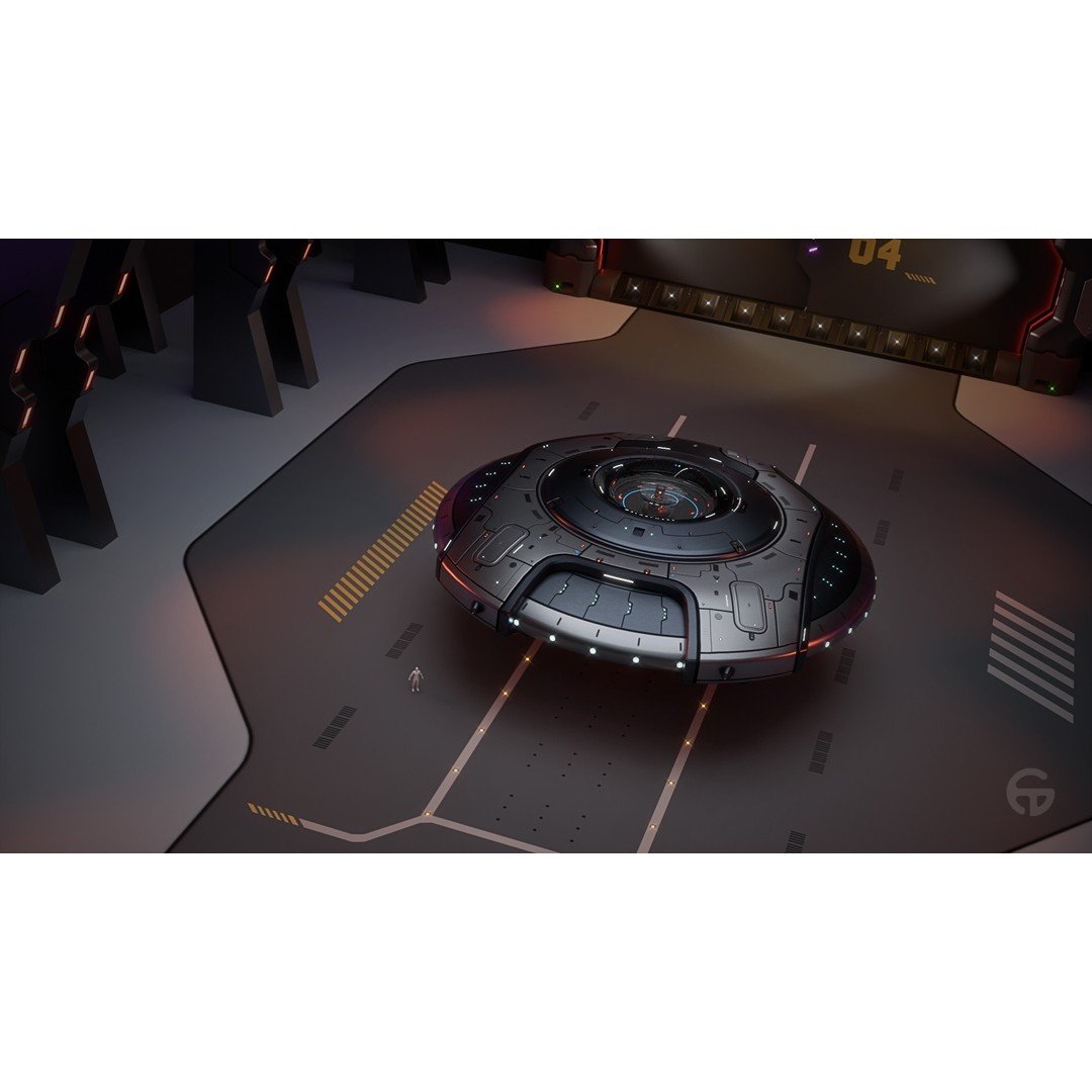 Oblasphere UFO 3D Model – Low Poly Spaceship, Game Ready, FBX - View 12