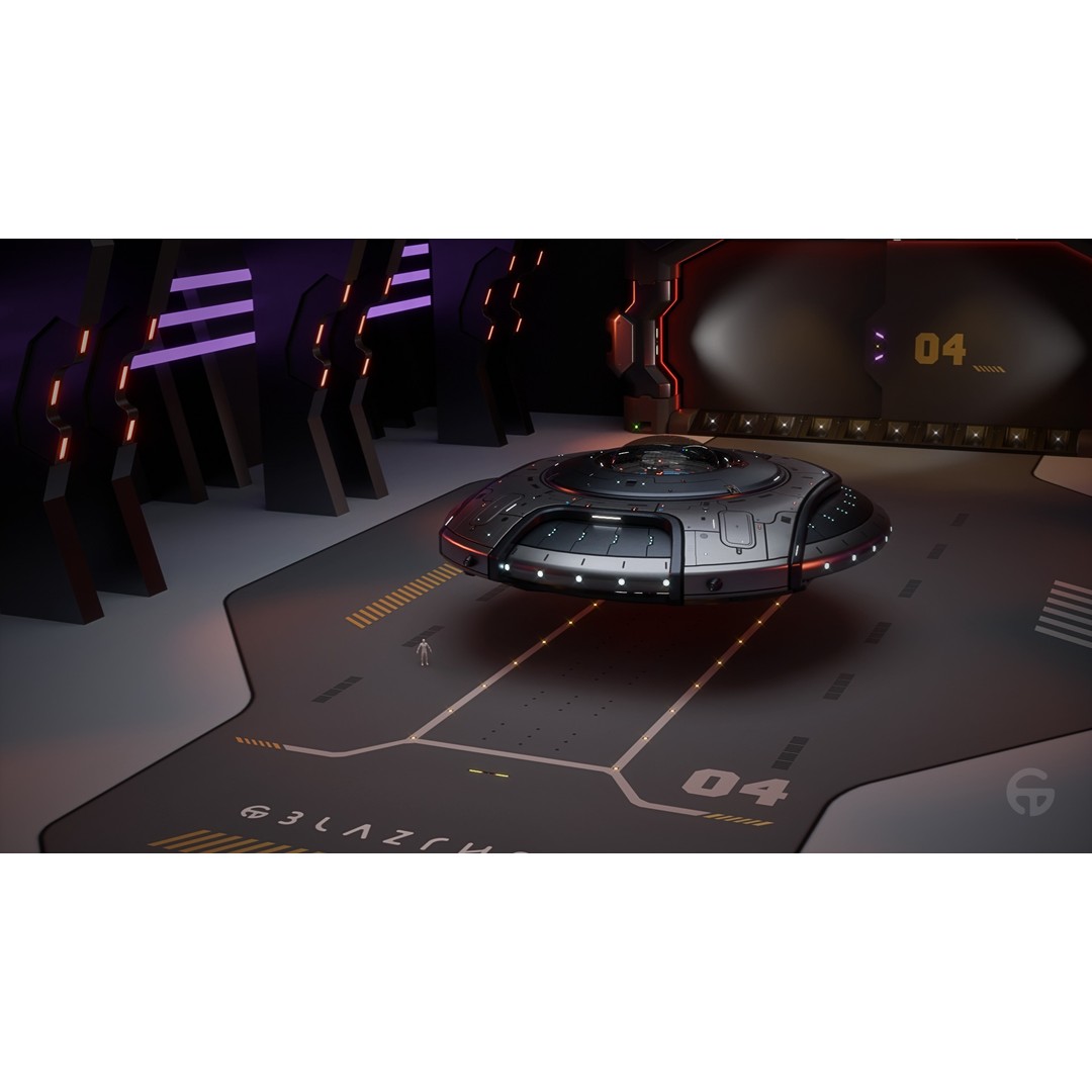 Oblasphere UFO 3D Model – Low Poly Spaceship, Game Ready, FBX - View 13