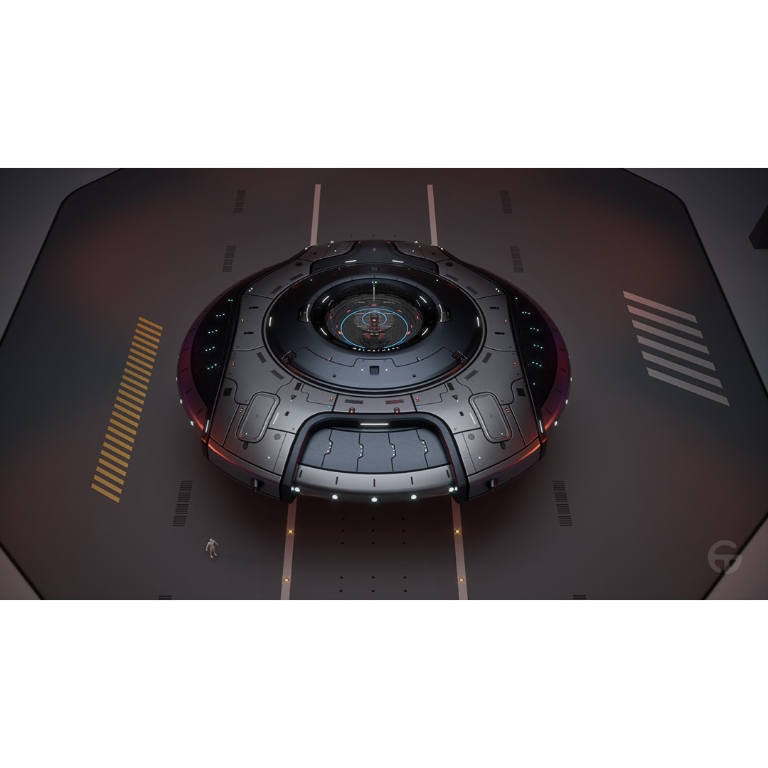 Oblasphere UFO 3D Model – Low Poly Spaceship, Game Ready, FBX - View 14