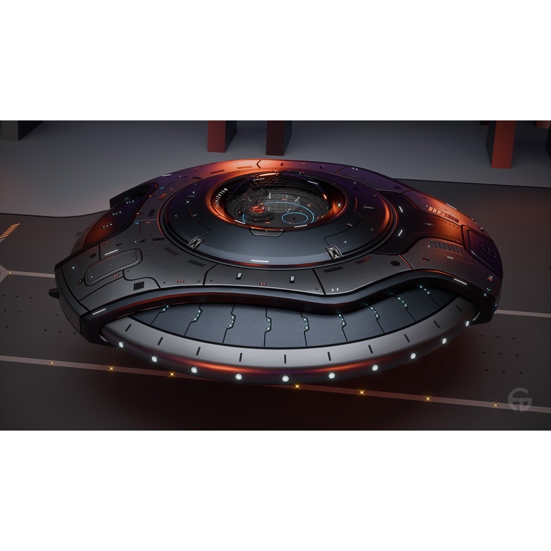Oblasphere UFO 3D Model – Low Poly Spaceship, Game Ready, FBX - View 17