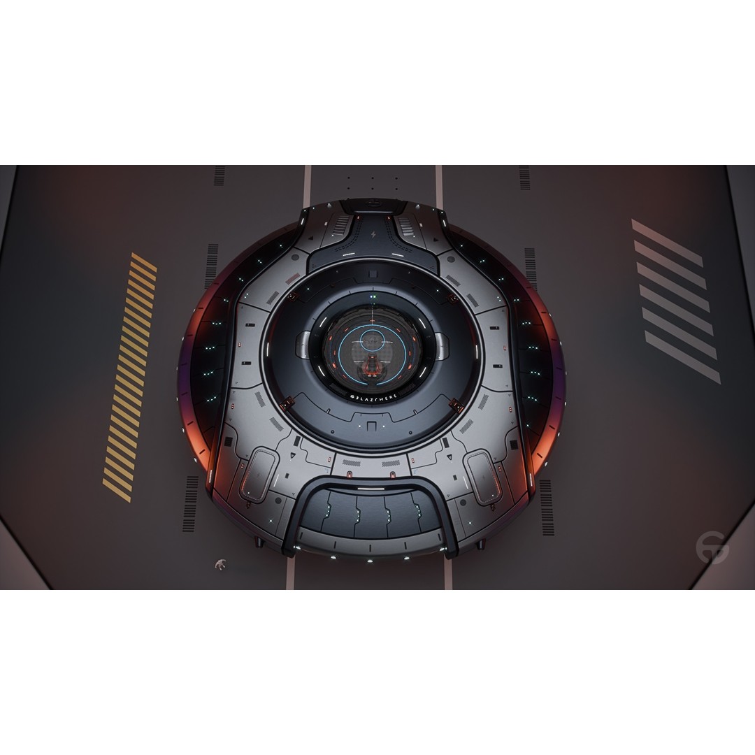 Oblasphere UFO 3D Model – Low Poly Spaceship, Game Ready, FBX - View 19