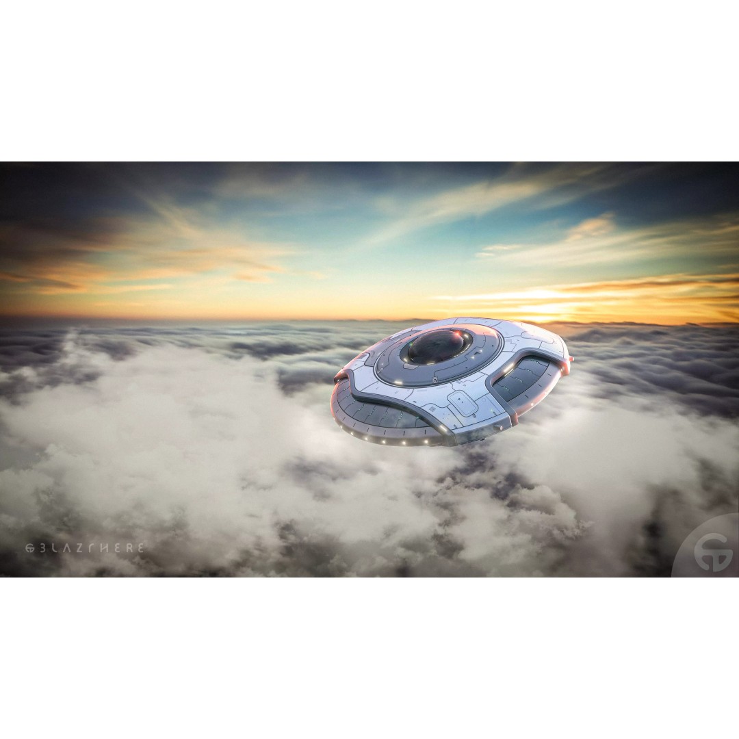 Oblasphere UFO 3D Model – Low Poly Spaceship, Game Ready, FBX - View 2