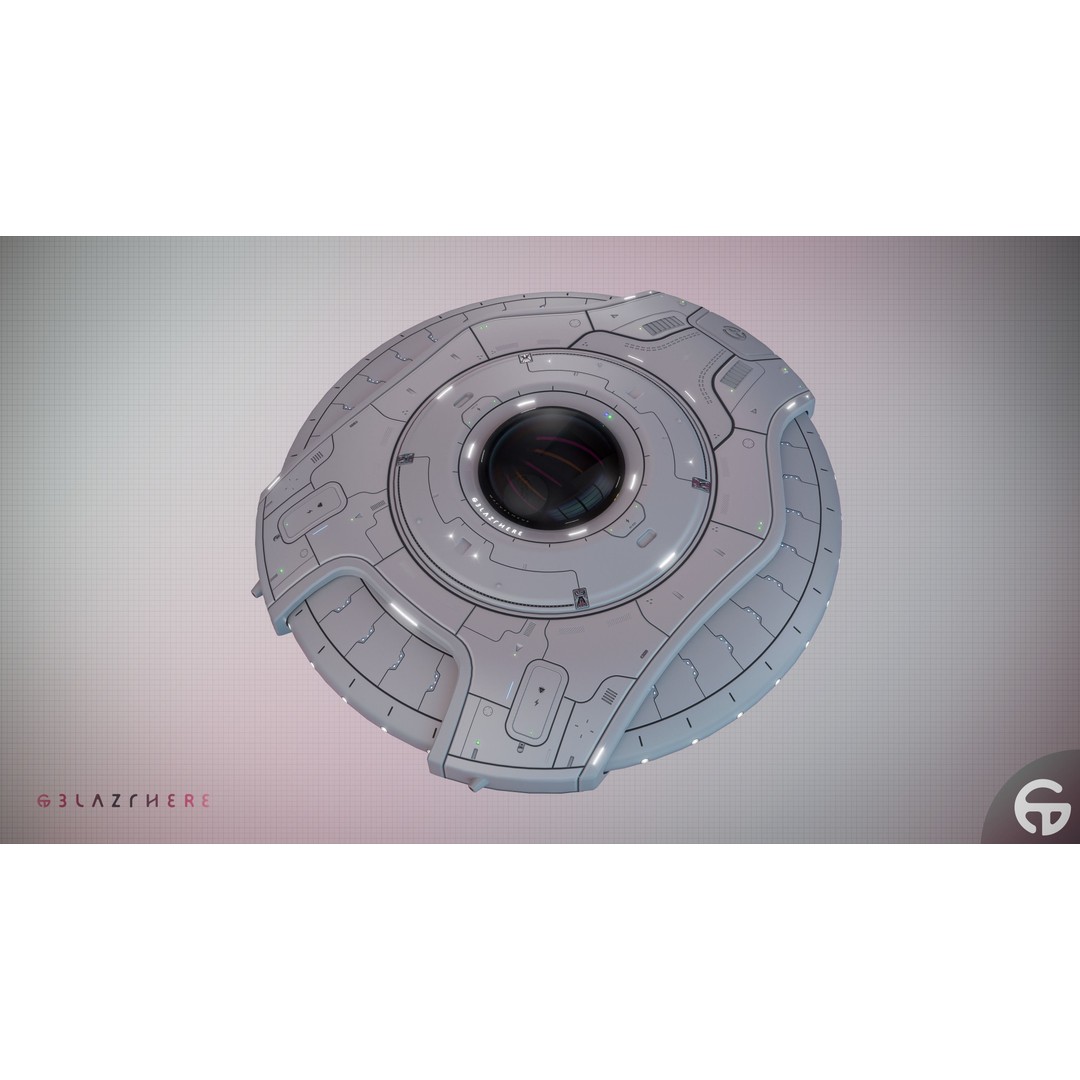 Oblasphere UFO 3D Model – Low Poly Spaceship, Game Ready, FBX - View 20
