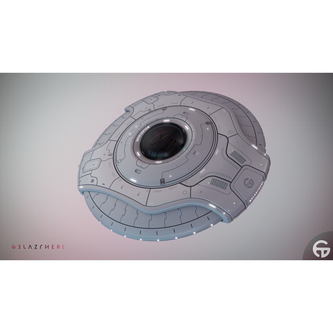 Oblasphere UFO 3D Model – Low Poly Spaceship, Game Ready, FBX - View 21