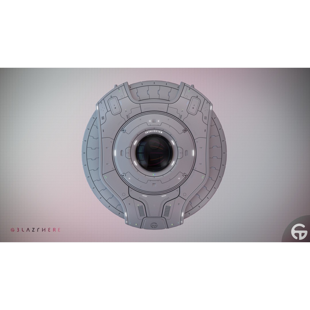 Oblasphere UFO 3D Model – Low Poly Spaceship, Game Ready, FBX - View 22