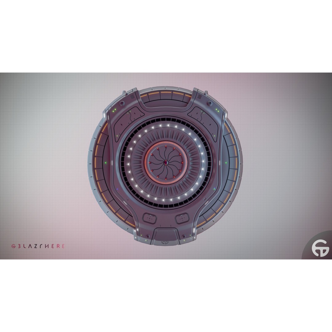 Oblasphere UFO 3D Model – Low Poly Spaceship, Game Ready, FBX - View 23