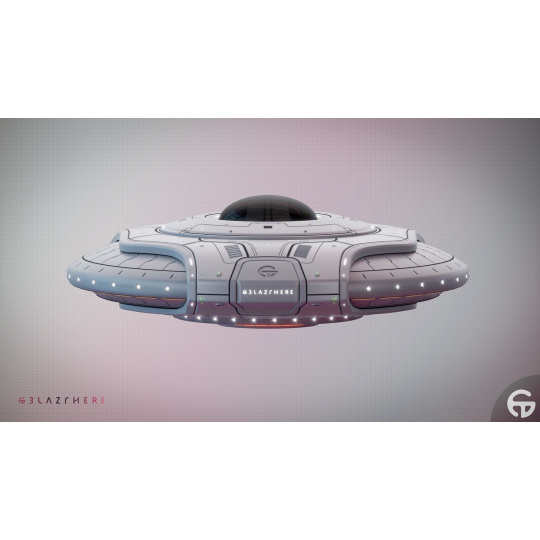 Oblasphere UFO 3D Model – Low Poly Spaceship, Game Ready, FBX - View 25