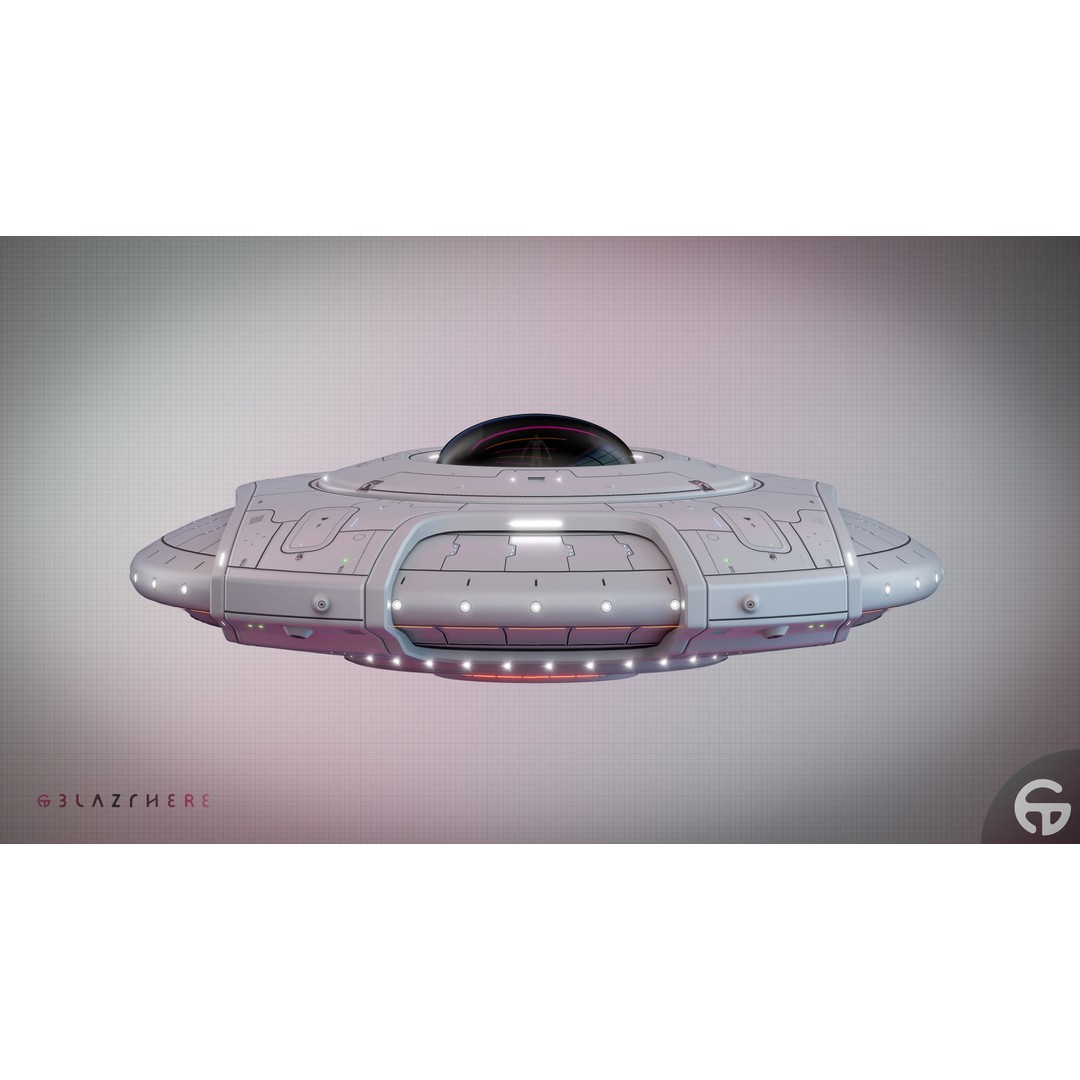 Oblasphere UFO 3D Model – Low Poly Spaceship, Game Ready, FBX - View 26