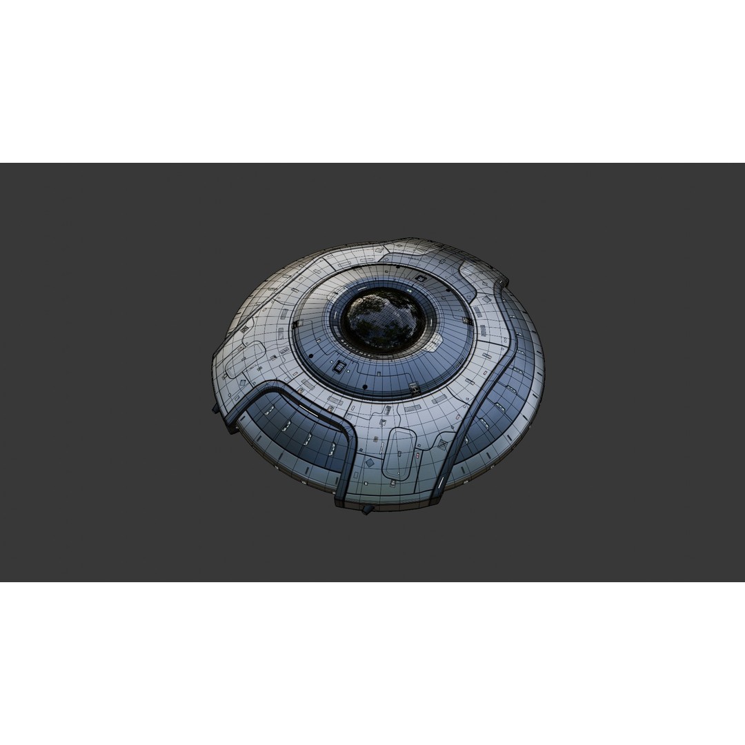 Oblasphere UFO 3D Model – Low Poly Spaceship, Game Ready, FBX - View 28