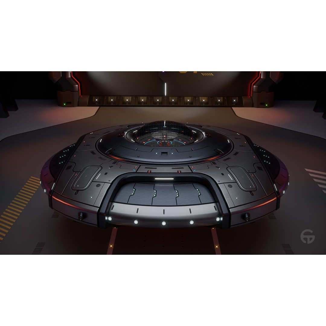 Oblasphere UFO 3D Model – Low Poly Spaceship, Game Ready, FBX - View 4