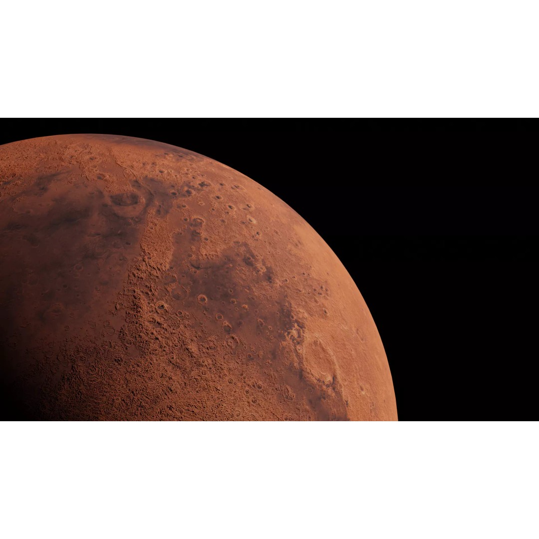 Mars 3D Model – Low Poly Space Asset, FBX, Rigged - View 2