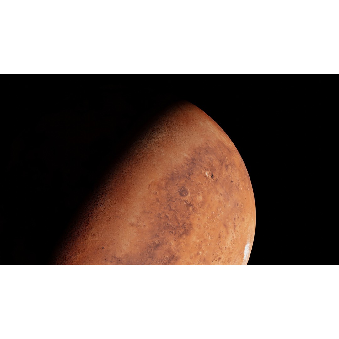 Mars 3D Model – Low Poly Space Asset, FBX, Rigged - View 3