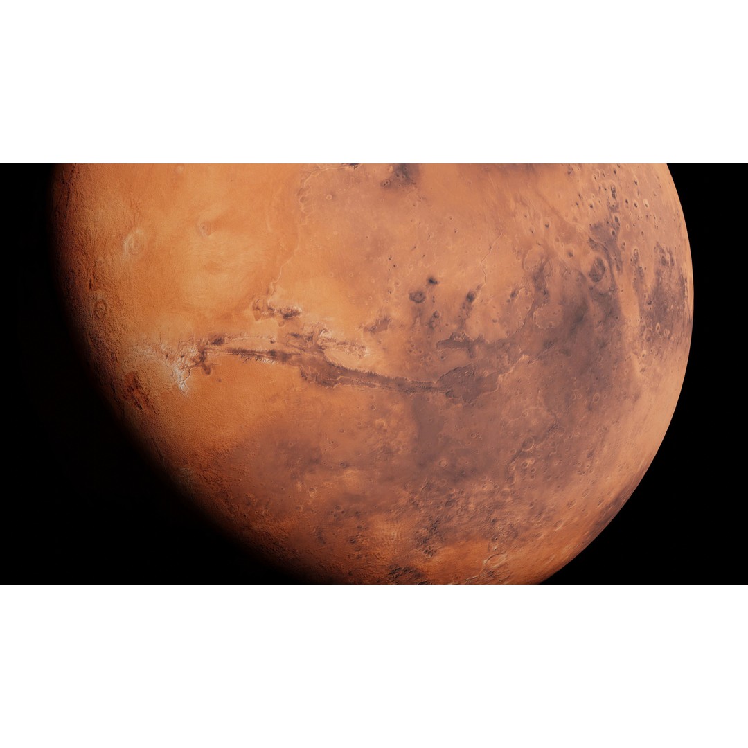Mars 3D Model – Low Poly Space Asset, FBX, Rigged - View 8