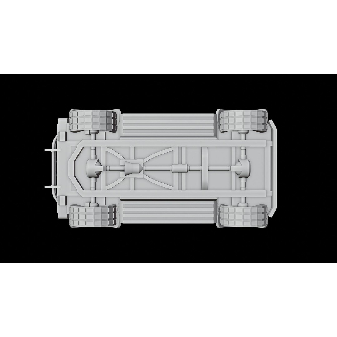 Sci-Fi Military Car 3D Model – Low Poly Game Asset, Blender, FBX - View 10